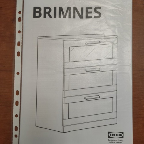 Brimnes chest of drawers with 3 drawers by IKEA new, white