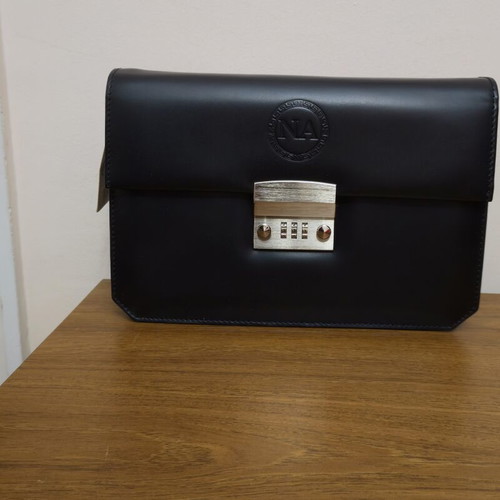 Nikos Apostolopoulos men's clutch bag, black, lock with combination