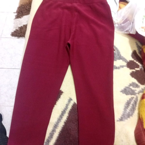 Red women's pants with fur inside like new, size L