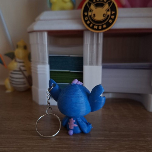 Stitch 3D printed keychain new, hand-painted PLA