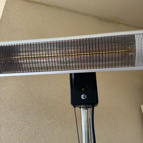 Heater with stand used, height 2 m, needs bulb