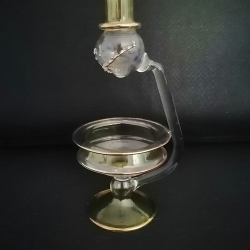 Handmade Egyptian essential oil diffuser Pyrex glass with gold details new