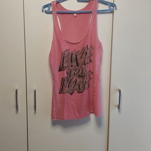 Bershka women's summer tshirt pink used, sizes S M