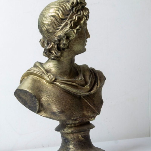 Decorative Apollo Bust 3D Printed with Handmade Antique Gold Patina