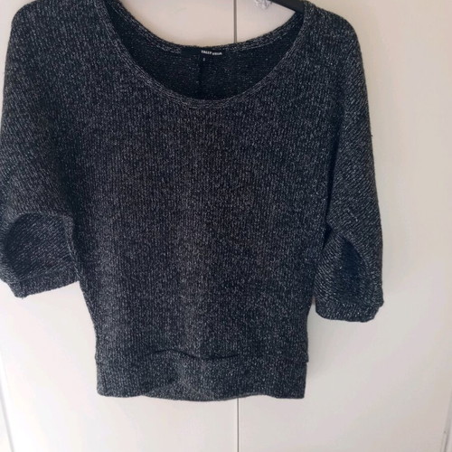 Blouse used black with silver thread, winter, size S
