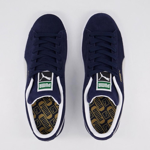 Puma men's sneakers in natural suede, size 41, navy and beige