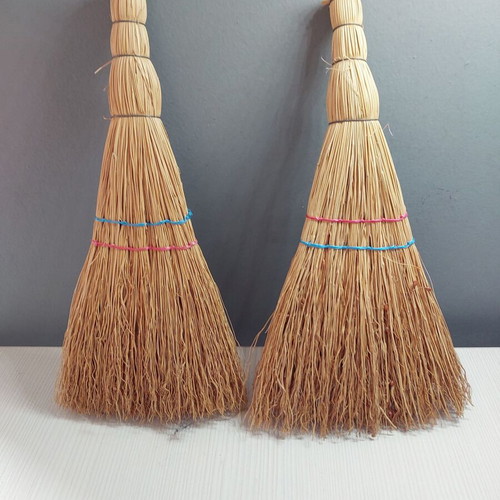 Handmade straw brooms new, pack of 2
