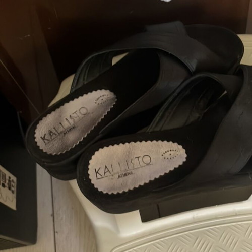 Kallisto platform sandals size 38 like new, black and grey