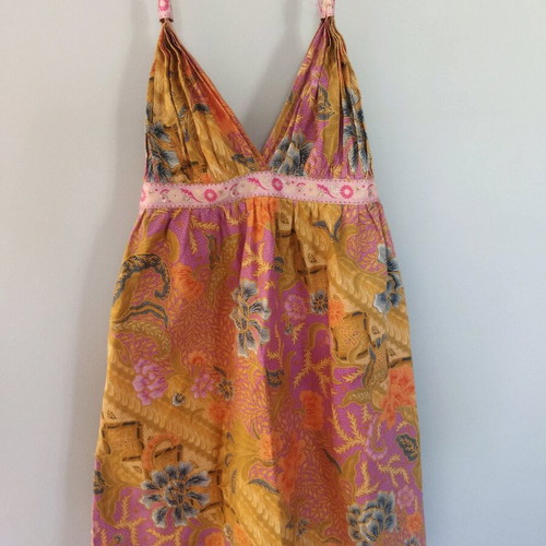 Summer mini dress like new, multicolor, 100% cotton