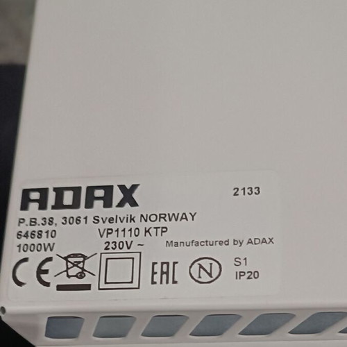 Adax Basic KTP space heater new from Norway