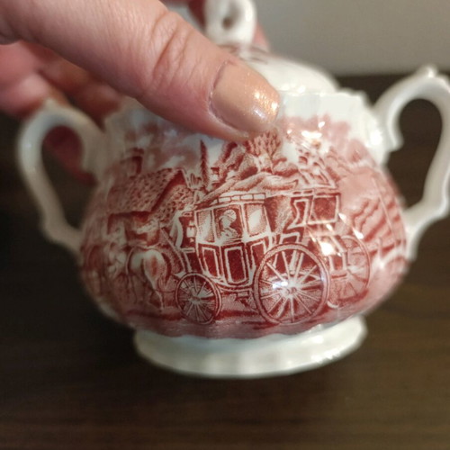 Vintage Myott Royal Mail coffee/tea set used, Staffordshire porcelain