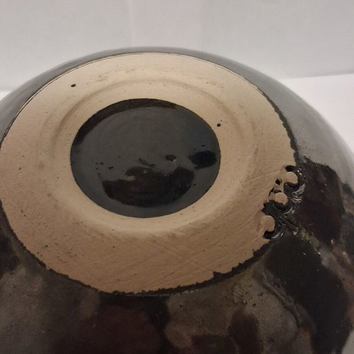 Eleni Vernadaki ADC studio pottery bowl with silver metallic surface