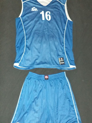 Caan Basketball Uniform Double Face, shirt XL, shorts L, blue white