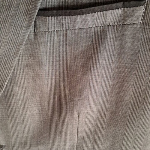 H&M blazer gray checkered with black collar like new