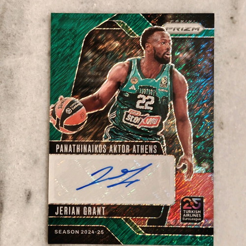 Jerian Grant autograph card new, Panathinaikos Color Match