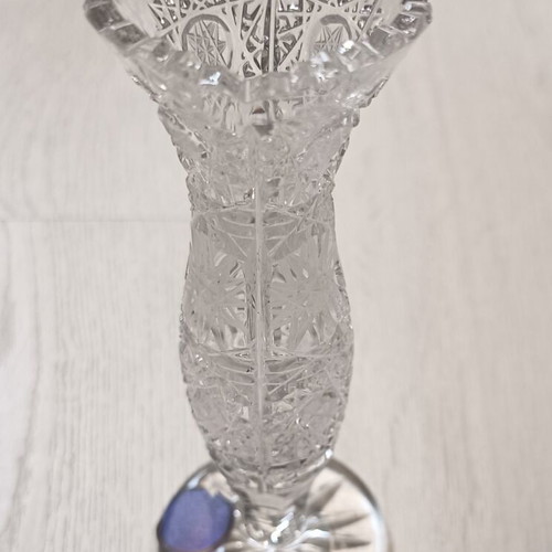 Bohemia Crystal authentic hand-cut tall crystal vase solifleur