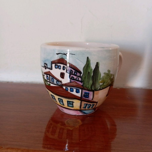 Handmade clay decorations like new, jug, vase, cup, napkin holder