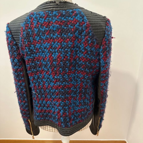 Juicy Couture tweed jacket with leather used, size large