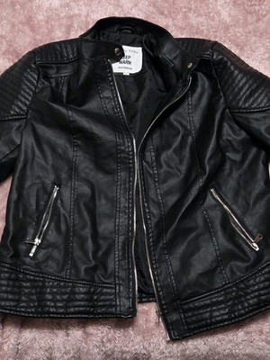 Дамско кожено яке Happy Sizes ново, черно, размер L