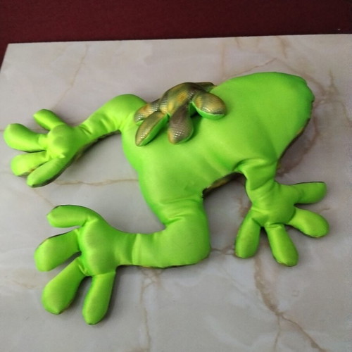 Vintage plush frog collectible like new with metallic shimmer fabric
