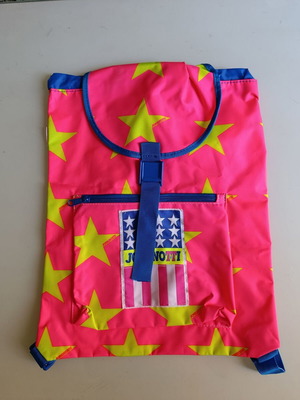Vintage Jovanotti backpack pink with yellow stars, new