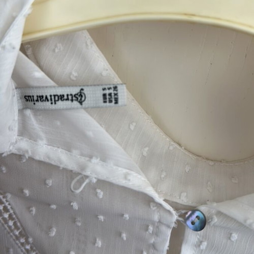 Stradivarius shirt used, white, size S