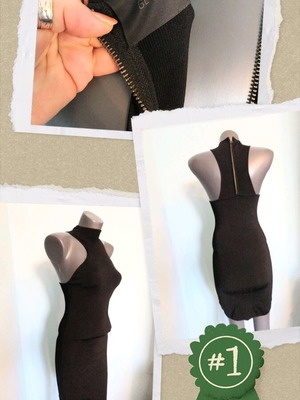 "Gestuz" / Elastic dress with leather effect