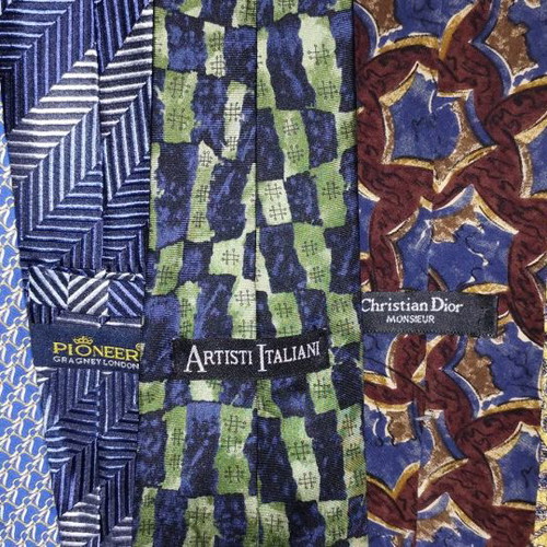 Silk ties used, pack of 20, multicolored
