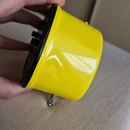 IKEA DROLLA Scandinavian Retro Alarm Clock like new, yellow
