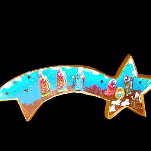 Handmade Christmas Nativity Scene The Birth of Christ with LED Lighting