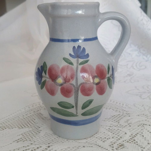 Vintage ceramic vase with handle from East Germany used