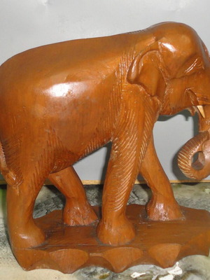 Handmade wooden elephant decoration