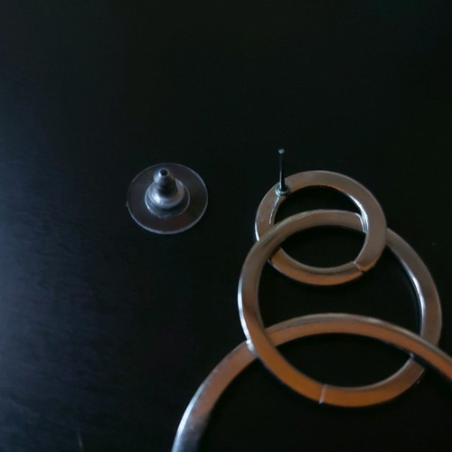 Steel earrings used with rings