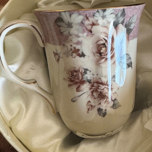 Oriana Ferelli porcelain tea cup with lid new in gift packaging