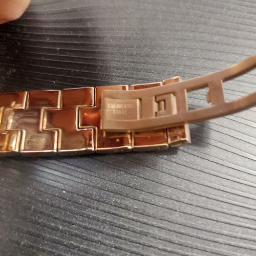 Oxette women's wristwatch like new, rose gold plated with crystals
