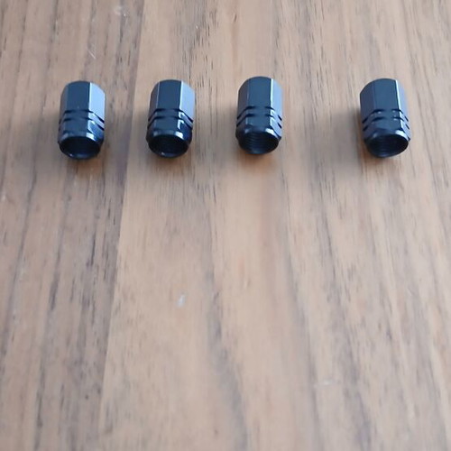 Valve Caps Set of 4 New, Aluminum Alloy, Black