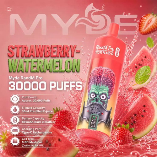 Myde RandM Pro Tornado 30000 Puffs rechargeable, strawberry kiwi