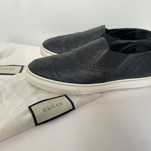 Gucci leather slip-on sneakers used, size 41.5, black