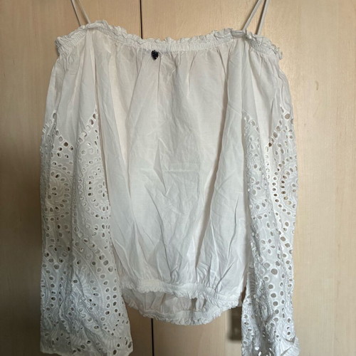 White boho blouse Mat like new, One Size