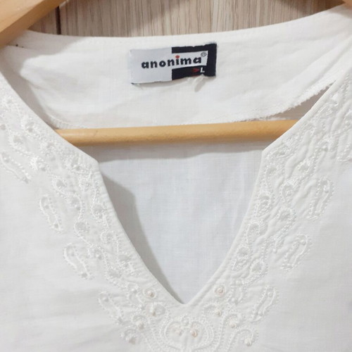 Anonima linen women's blouse white size L like new