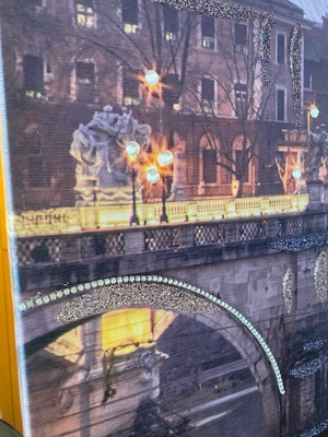 Italian Painting 2.00m x 1.20m Art Design Lamprou like new with iridescence and crystals