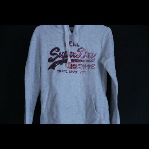Superdry Light Grey Sweatshirt S Like New With Sequins