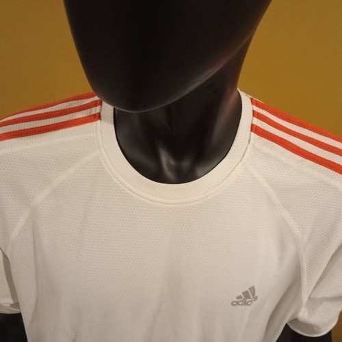 Adidas Clima Lite Athletic Tennis Jersey Shirt White Orange XL new