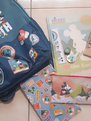 Σχολικό Σετ Mickey-Minnie Καινούργιο Με Μπλε Τσάντα, Τετράδια & Κασετίνα