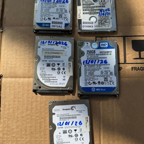 HDD 2.5" 250GB πακέτο 5 τεμαχίων, σαν καινούργιο, ελεγμένη υγεία 100%