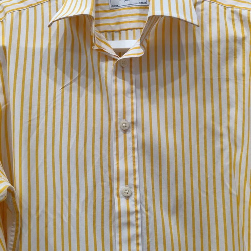 Charles Tyrwhitt striped yellow shirt, 100% cotton, size 16/34in