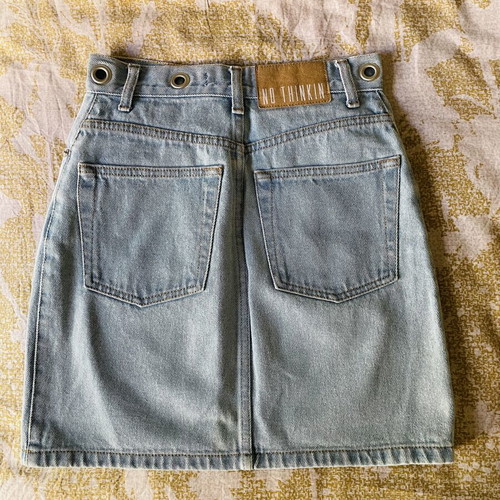 Denim skirt No Thinkin like new, blue, size XXS