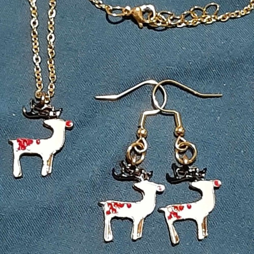 Reindeer jewelry set No2 in steel new