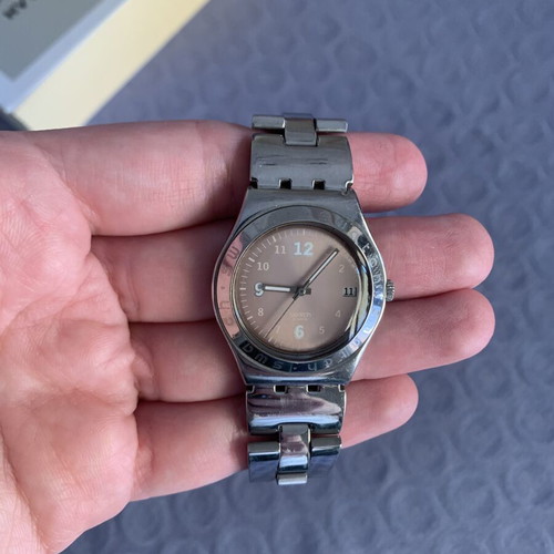 Swatch Irony Big Sundown Pink women's watch used