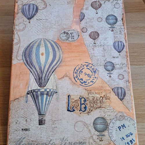 Canvas 30×40 with hot air balloons handmade like new